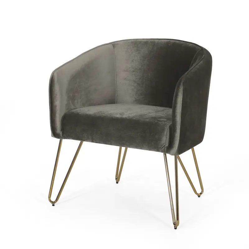 Velvet Club Chair With Hairpin Legs – Modern Glam Accent Seating In Rich Texture 1