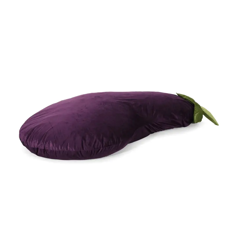 Velvet Eggplant Modern Bean Bag Chair – 7.5 Ft – Nh135313 1