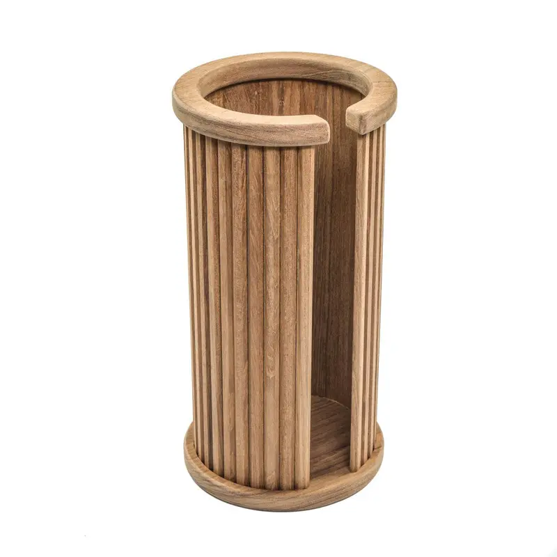 Wall-Mounted Teak Toilet Paper Holder – Nautical Fixture 1