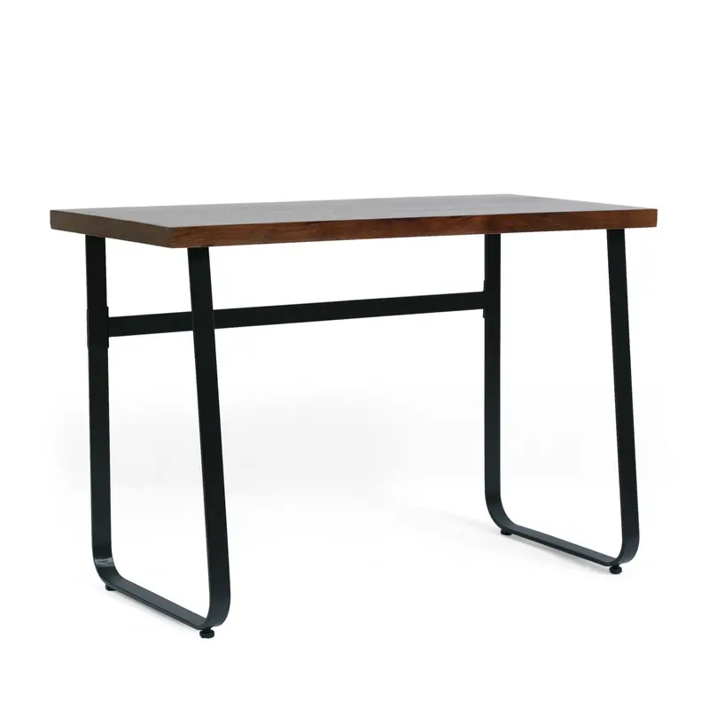 Walnut And Black Industrial Mango Wood Desk With Handcrafted Details 1
