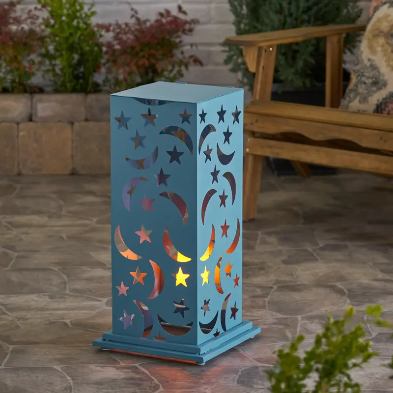 Weather-Resistant Iron Cutout Outdoor Lantern - Nh962403 1