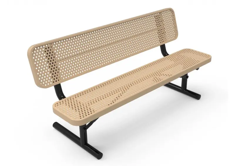 Wide-Seated Player’S Bench With Backrest And Perforated Steel Construction 1